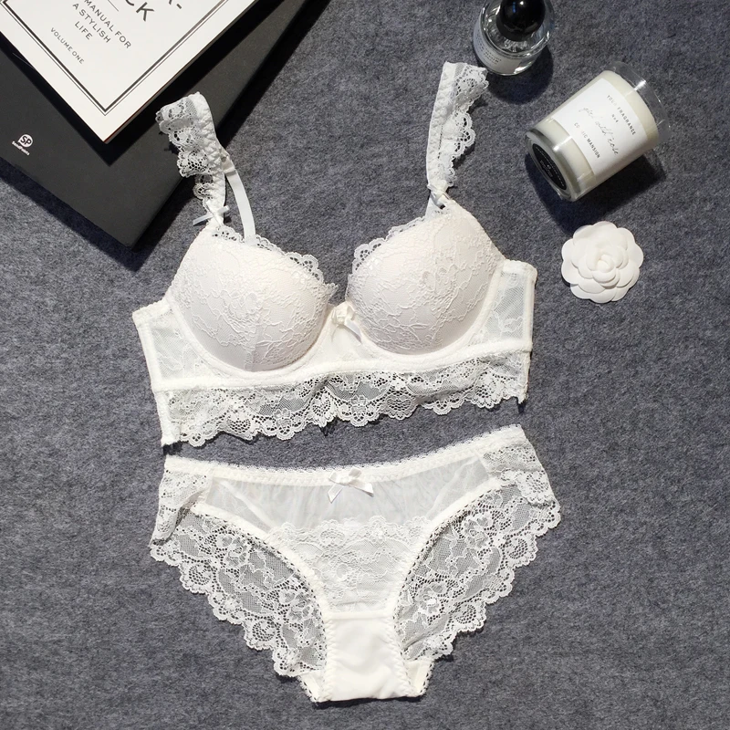 

Free shipping Fashion autumn and winter underwear female sexy lace adjustable bra set thin plus size push up bra set