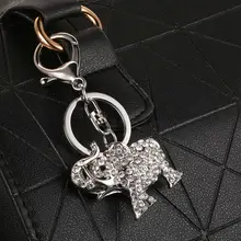 1 шт милый слон-брелок горный хрусталь Сплав Кошелек кольцо для ключей Слон-Брелок Украшение