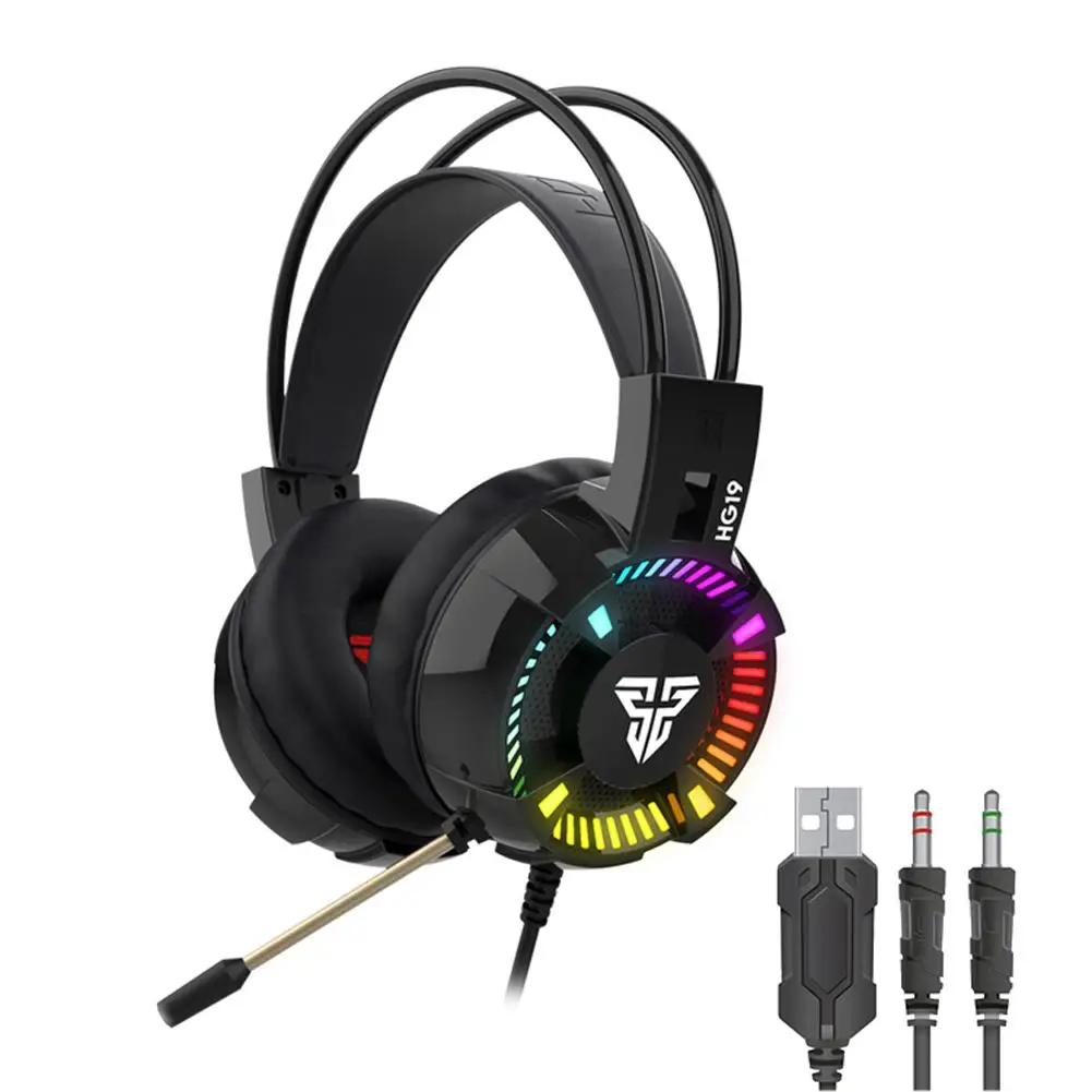 

FANTECH HG19 7.1 Channel LED RGB Light Gaming Headset Gamer Earphones With Mic Revolution Volume Control Noise For PC New