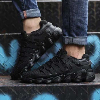 

2019 Summer New Style Breathable Fly Texture Sports Shoes Light Fashion Korean-Style Male Trend Non-Slip Soft Bottom bian zhi xi