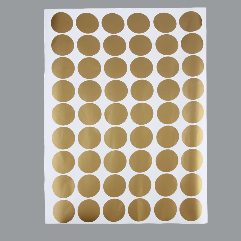 Fashionable Design Home Living Room Bedroom Wall Sticker Gold Plated Round Dot Pattern Sticker Home Interior Decoration