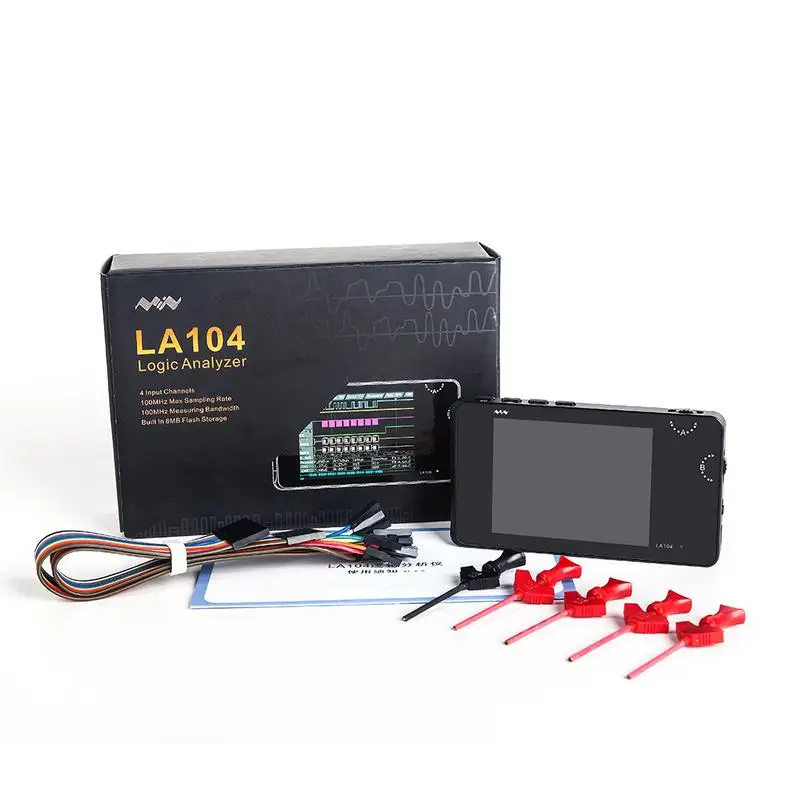 

Digtial Logical Analyzer LA104 USB Mini 4 Channels 100Mhz Max Sampling Rate Built In 8MB Flash Storage 2.8" Oscilloscope