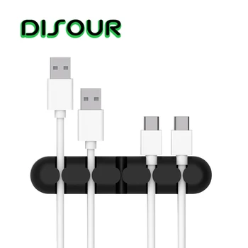 

DISOUR Multipurpose Desktop Wire Cable Winder Earphone Clip Charger Organizer Management Wire Cord Fixer Holder 5 slots Strip