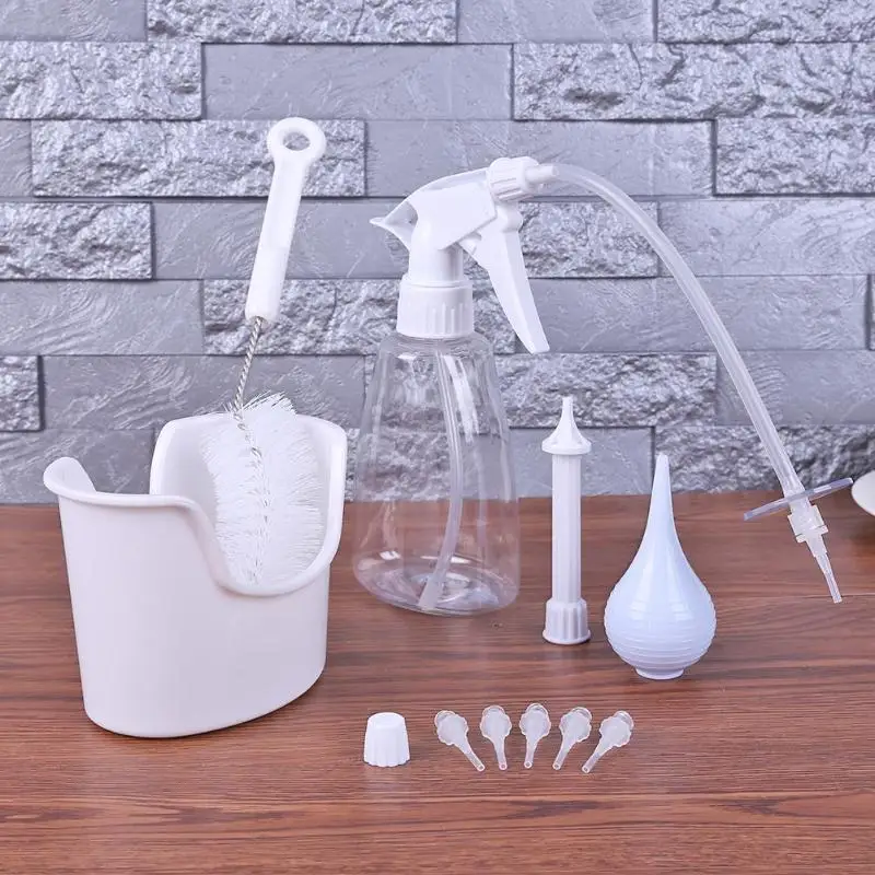 5pcs/set Newborn Nasal Aspirator Set Safe Hygiene Set for Baby Nose Wash Cleaner Snot Sucker Ear Washing Soft PP Baby Care Tools