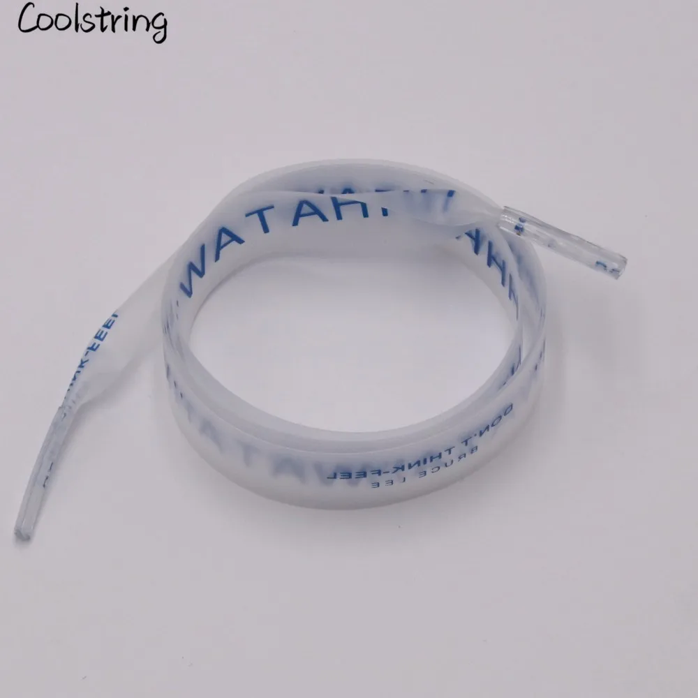 Coolstring 15mm Silk Screen Printing WATAHHH Universal Shoe Laces PVC Laces Clothing Accessories Transparent Matte Tape Shoelace