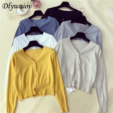 Fashion Cardigan Sweater Women Casual Button Ribbed Edge Short Long Sleeve Top 2018 Autumn Style Solid Color Female Knittear Fashion Cardigan Sweater Women Casual Button Ribbed Edge Short Long Sleeve Top 2018 Autumn Style Solid Color Female Knittear