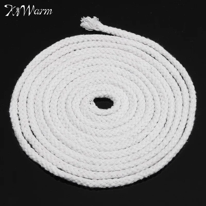 KiWarm New 3 Meters Dia. 6.3mm Round Cotton Wick Kerosene Burner Stove Lighting Alcohol Lamps Oil Lamp DIY Accessory Material