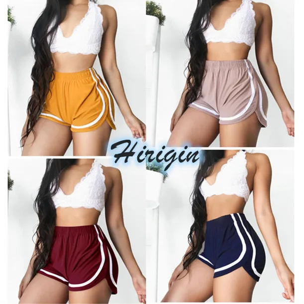 

Summer Women Shorts 2019 New Women Casual Elastic High Waist Sports Shorts Patchwork Loose Shorts Size S-XL