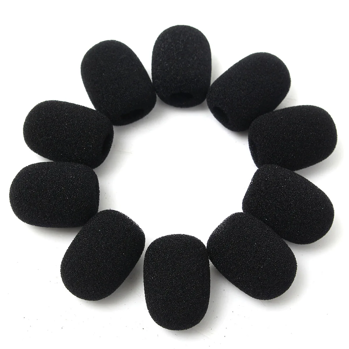 10PCS Black Mic Cover Mini Microphone Cover Headset Replacement Microphone Headset Grill