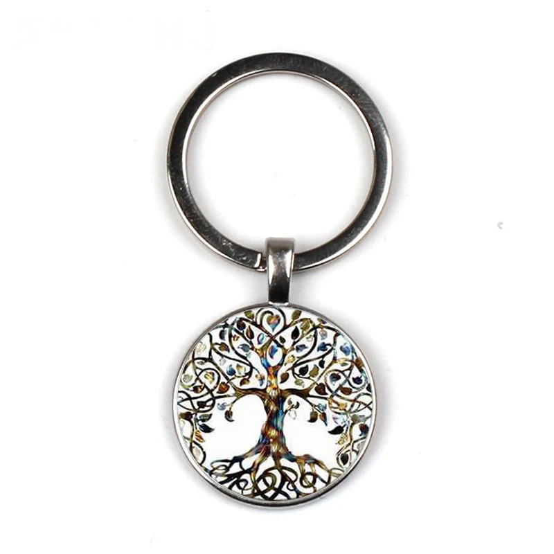 

life Tree Keychain Glass Time Gem Keychain Key Jewelry DIY Custom Photo Personality Gift personalized Keychains gifts for men