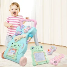 Детские ходунки для малышей, безопасность с колесами, тележка для сидения на подставке, музыкальные ходунки, первые шаги автомобиля