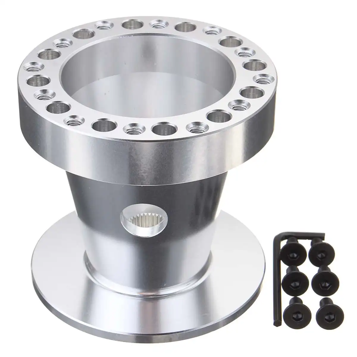 

1x Silver Billet Aluminum Car Auto Steering Wheel 6 Hole Hub Adaptor For KIA For MAZDA/MIATA/RX-7/RX-8/626