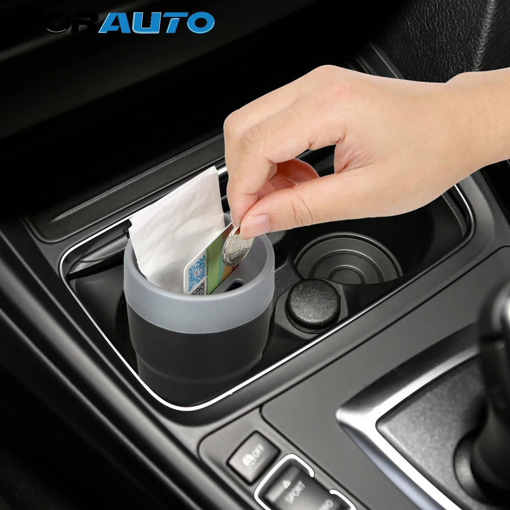 

FORAUTO Car Organizer Storage Box Stowing Tidying Car Coin Tissue Card Keys Holder Auto Armrest Box Car-styling Trash Can