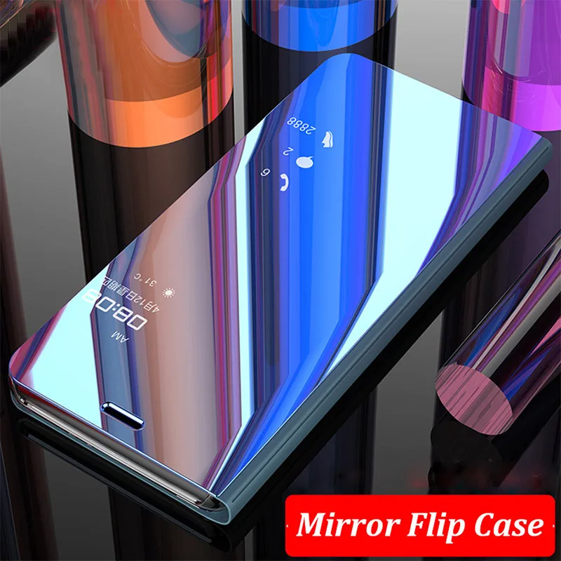 

Smart Leather Flip Case For Samsung Note 9 8 Clear View Mirror Case For Samsung Galaxy S9 S9Plus S8 S8Plus S7 S6 Edge Coque Capa