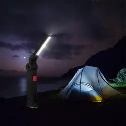 USB Перезаряжаемые светодио дный свет работы Портативный складной удара фонарик Факел Lanterna Молния лампы для наружного Camping