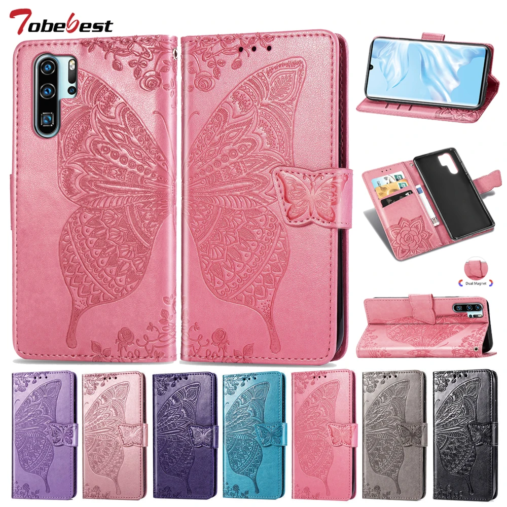

3D Butterfly Leather Cases For Huawei P30 Pro Wallet Phone Case For Huawei P20 P30 Lite Pro P30lite P20pro Embossed Flower Cover