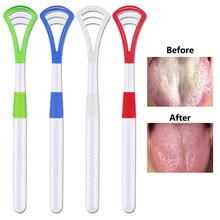 Горячая 1 шт случайный цвет язык Щетка Очиститель скребок Чистка уход за полостью рта гигиена здоровая