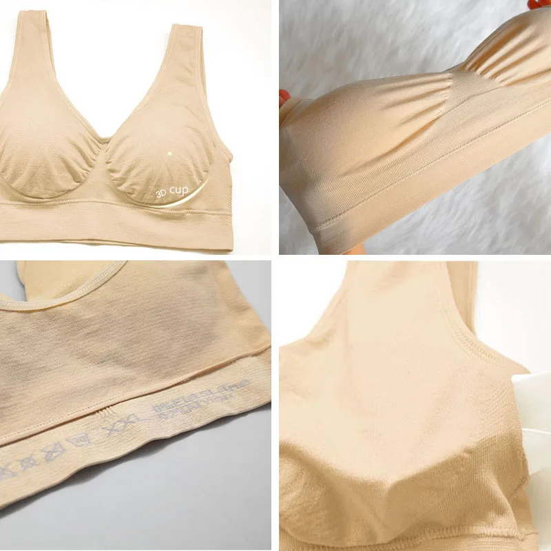 Queenral Seamless Bras For Women Push Up Bralette Plus Size 4XL