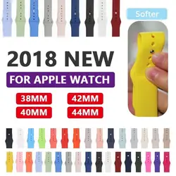 Красочный мягкий силиконовый спортивный ремешок для мм 38 мм Apple Watch Series3 2 мм 42 мм браслет ремешок для iWatch Sports Edition Замена