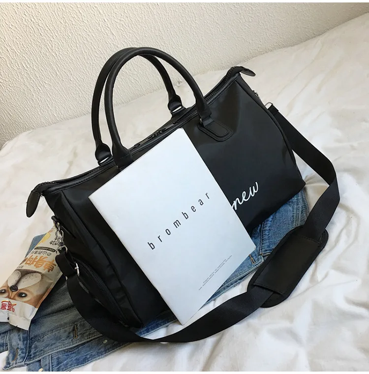 Новинка, черная большая спортивная сумка с буквенным принтом, женская спортивная сумка для фитнеса, тренировочная сумка через плечо, сумка для путешествий, йоги, Bolsas De Dulses