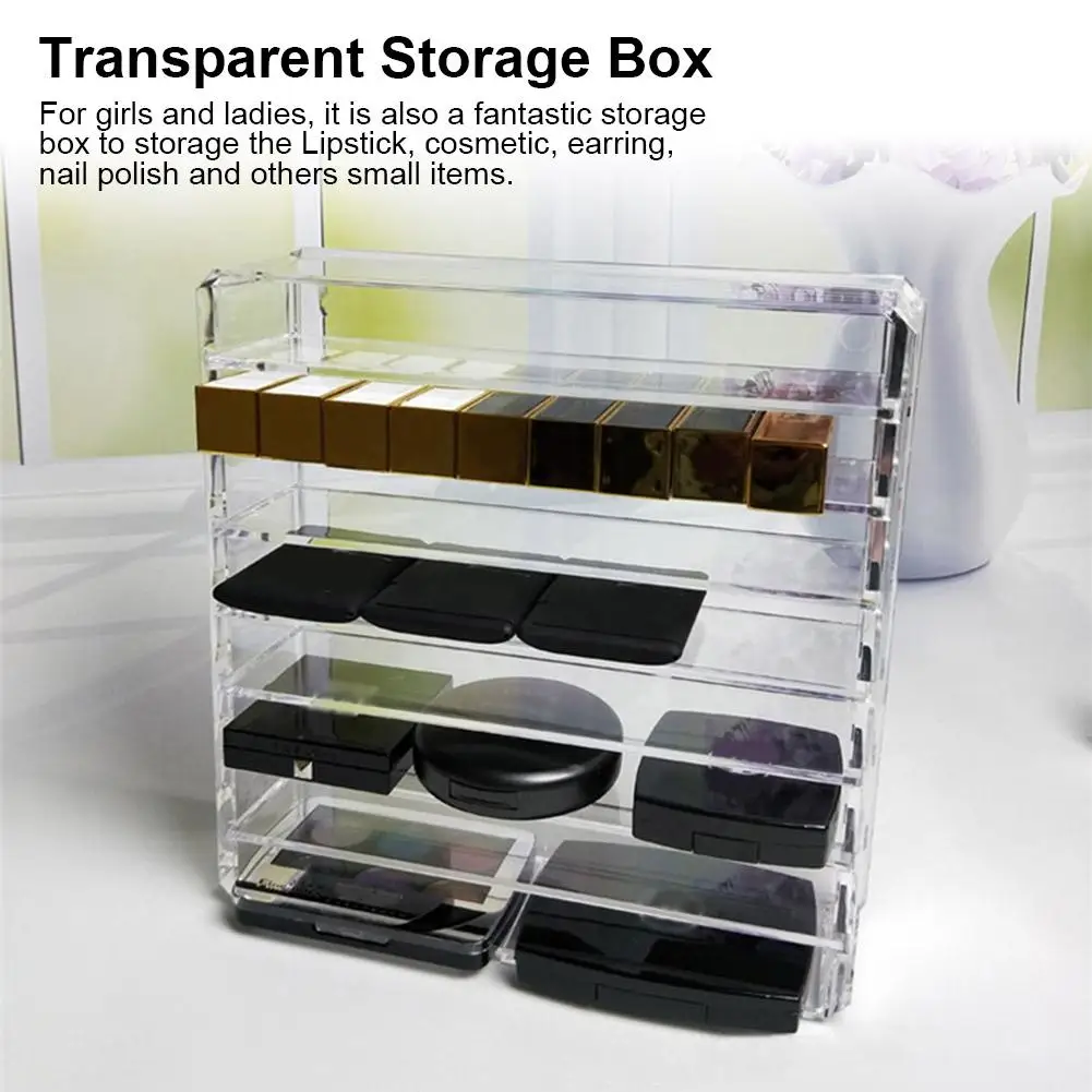 

New Acrylic Transparent Lipstick Portable Makeup Tool Brush Lipstick Desktop Storage Case Shelf Organizer