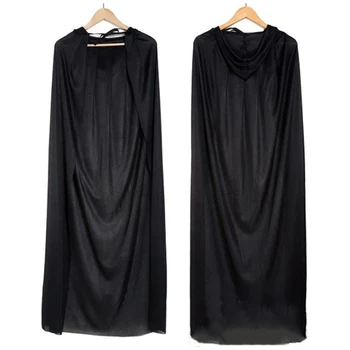 

LGFM-Black Halloween death cloak,Adult Kids Witch Halloween Long Cloaks Hood