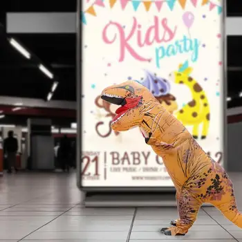 

Party Adult Inflatable Dinosaur Costume T Rex Halloween Dress Cosplay Suit