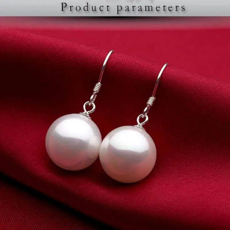 

8mm White Pearl Short Drop Earrings Elegant Simple for fashion Women Wedding Party Dangle Earrings Casual Jewelry Decor