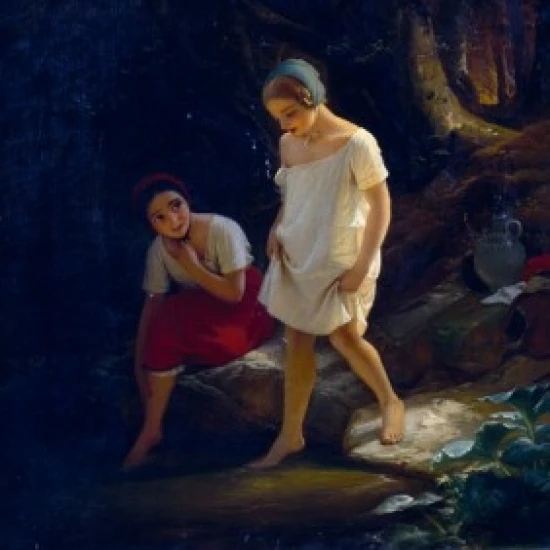 Paddling by Johann Georg Meyer von Bremen холст масло (1813 1880) печать плакатов (18x24)|Таблички и знаки| |