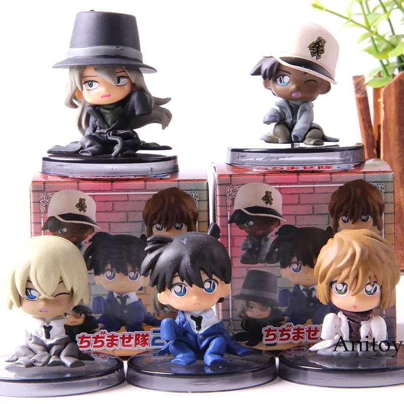 

5pcs/set Case Closed Detective Conan Shinichi Kudo Conan Edogawa Furuya Rei Haibara Ai Hattori Heiji Mini Action Figure Toy