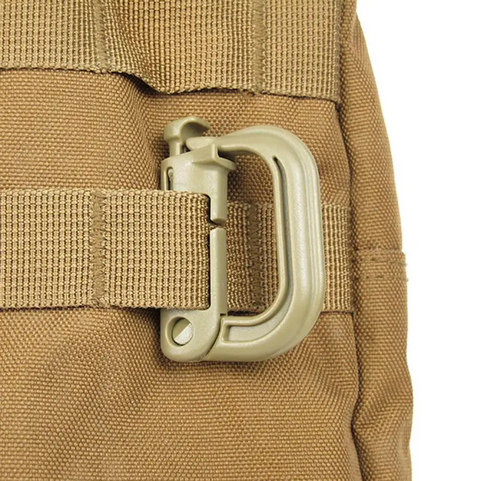 Tomcrazy Tactical Carabiner Keychain Enforcement Polymer Light Weight D-Ring Locking Backpack Hanging Buckle Hook Link Snap Keychain for Camping Hiking Fishing