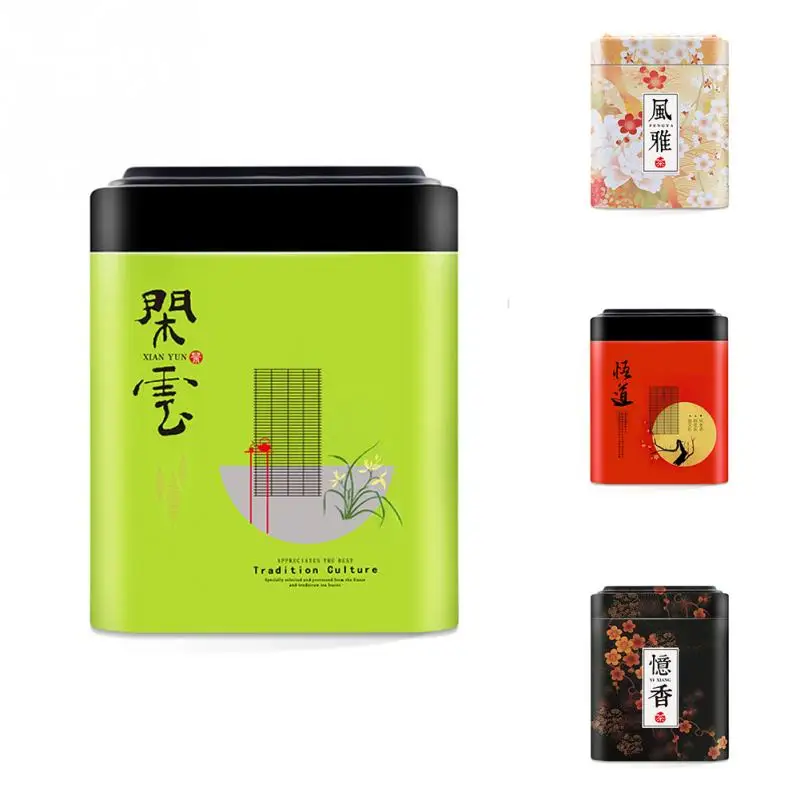 

Multifunction Chinese Style Tea Caddies 50ml Metal Tea Box With Lid Tea Jar Mini Storage Boxes Coffee Powder Cans