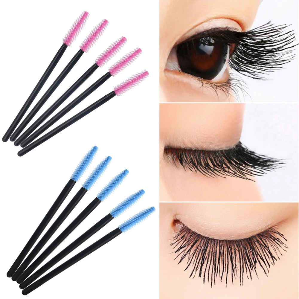 

50Pcs/lot Eyelash Brushes Makeup Brushes Silica Gel Disposable Mascara Wands Applicator Eyelash Extension Mascara Brush
