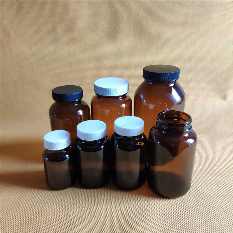 5 шт 75 ml коричневый широкий рот Стеклянный Флакон Реагента Химический реагент