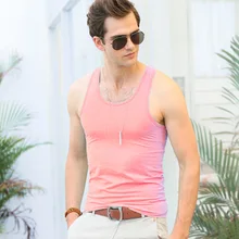 Модальные большой Размеры летние Мужская одежда плотные танк-топы Цвет синглеты без рукавов Фитнес розового и зеленого цветов Для мужчин s жилет майка для бодибилдинга