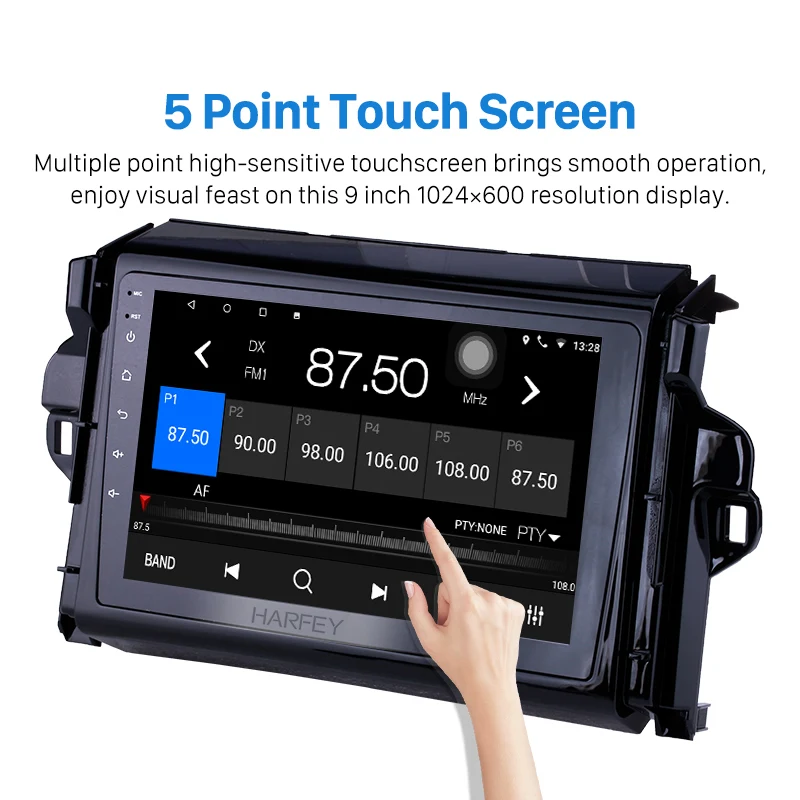 Cheap Harfey Radio GPS Navigation 9" Android 8.1 For TOYOTA FORTUNER/ COVERT 2015-2018 Bluetooth Digital TV 3G car multimedia player 2