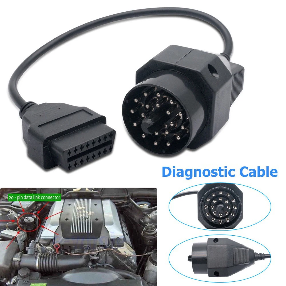 20 Csap Az Obd2 -Hez, 16Pin Auto Diagnosztikai Csatlakozó Szerszám Adapter Kábele Az E30 E36 E34 E39 Z3 X5 -Hez