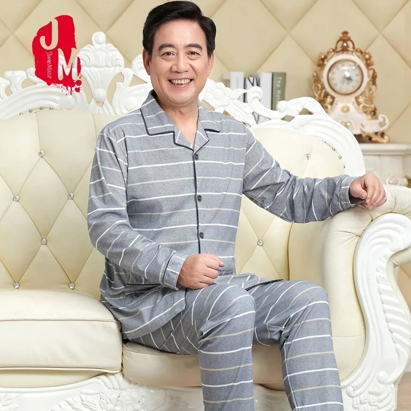 

Cotton Pyjama Men Set Spring Solid Pijama Men Cardigan Long Sleeve Pajama Man Autumn Turn-down Collar Pajama Male L XL XXL XXXL