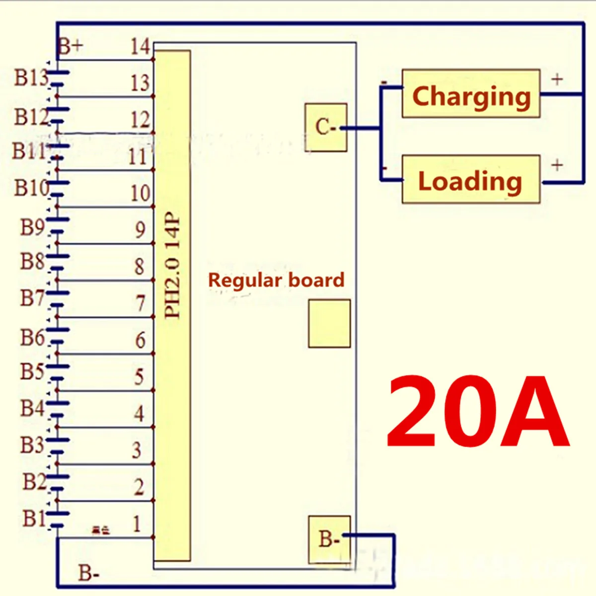 Buy 13S 48V 20A PCB PCM Li-ion Lithium Cell Battery BMS Protection Board Cabel Motorcycle Scooter