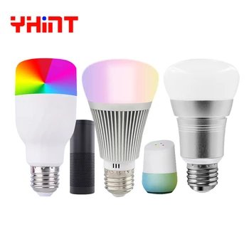 

rgbw led lamp 1600 million smart bulb sound control work with alexa echol, google home led lights E27 7w WIFI bulb for home