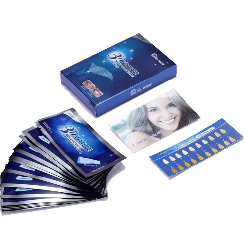 

28Pcs/14Pair 3D White Gel Teeth Whitening Strips Oral Hygiene Care Double Elastic Teeth Strips Whitening Dental Bleaching Tools