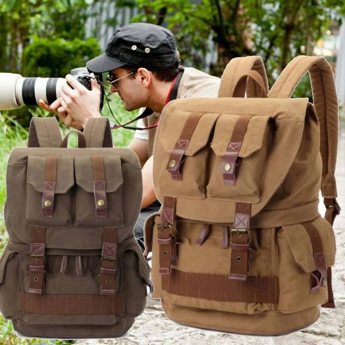 

Waterproof Portable DSLR Camera Soft Sling Cross Bags Case Padded Big Capacity Polyester Backpack Photography Photo Bags