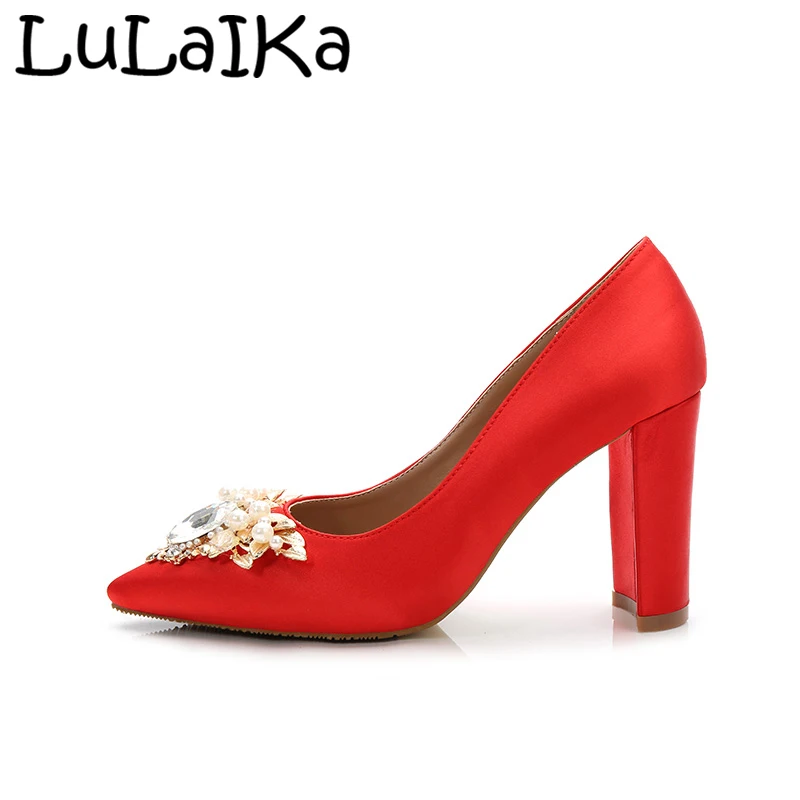 

New Sexy Suede Rhinestone Beading Shining Lady Pumps Fashion Solid Color Pointed Toe Woman Wedding Party High Heels Shoes