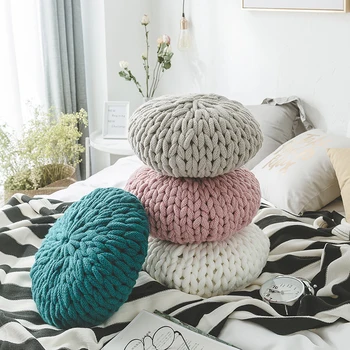 

Fashion Hap-deer Round Knitted Cushion Fabric Kids Photo Props Home Office Textiles Decor with Pillow