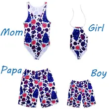 Одинаковые Семейные купальники для мамы, папы, девочек, мальчиков, детей, цветочные цельные бикини