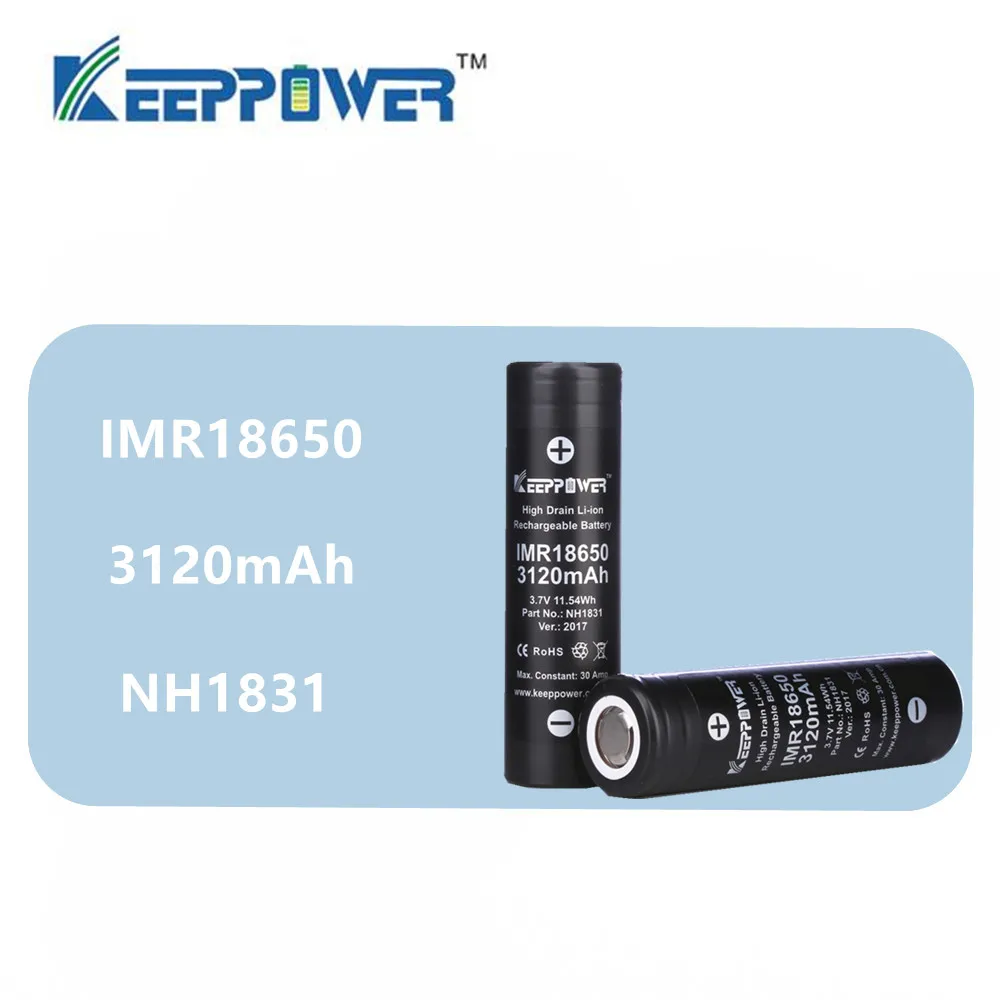 Литий-ионный аккумулятор Keeppower IMR18650 3 7 мА ч 30 А 3120 в 2 шт. | Электроника