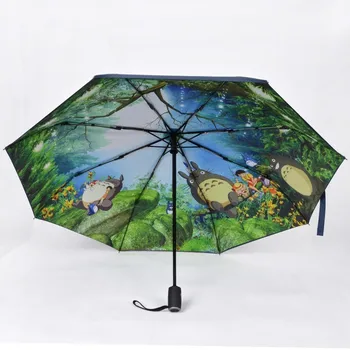 

Totoro Sunscreen Sunshade Black Glue Fully Automatic Fold Guard Against Ultraviolet Rays All-weather Umbrella Men And Women