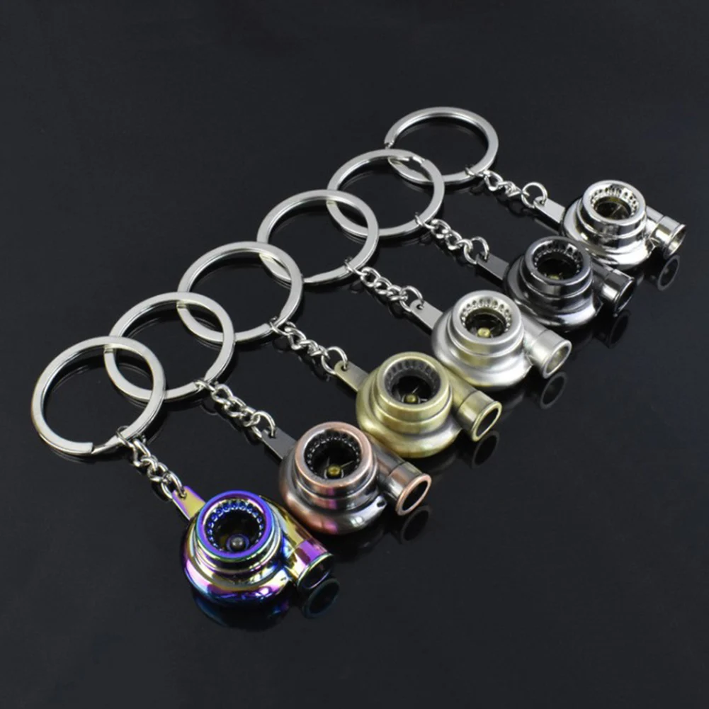 Whistle Sound Metal Car Turbo Keychain Sleeve Bearing Spinning Turbine