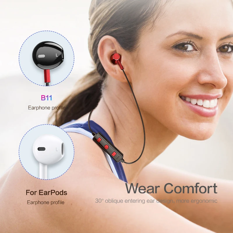 FLOVEME B11 bluetooth наушники с шейным ремешком беспроводные для iPhone Xiaomi стерео