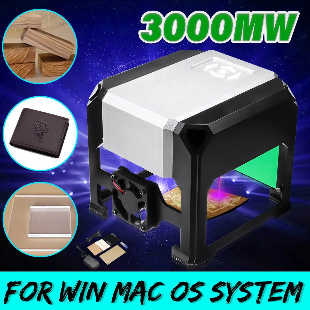 

3000mW High Speed Laser Engraver Machine USB DIY Logo Laser Engraver Printer CNC Laser Carving Machine For WIN/Mac OS System